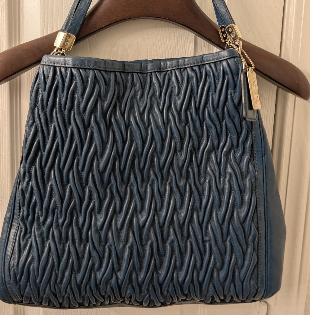 Coach Teal Gathered Leather Phoebe